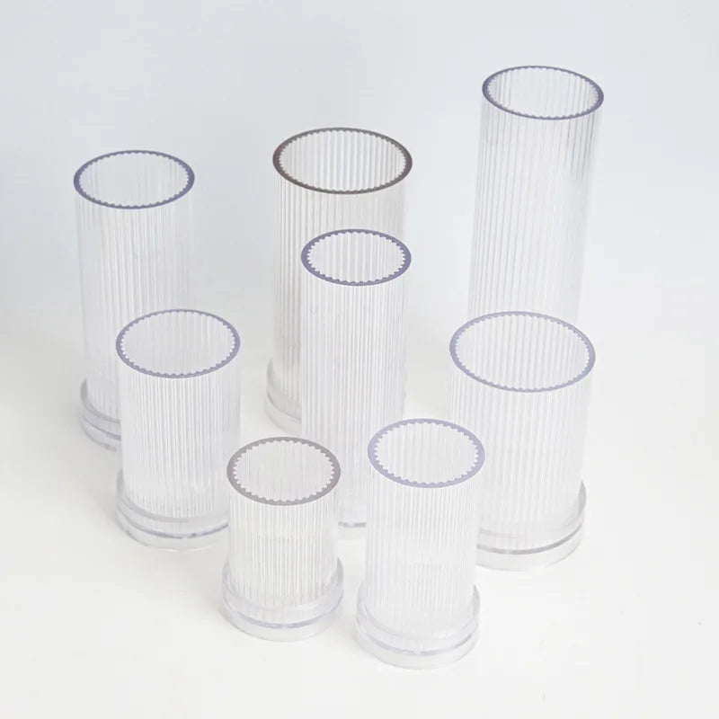 moule cylindrique à rayures pour fabrication de bougies en acrylique