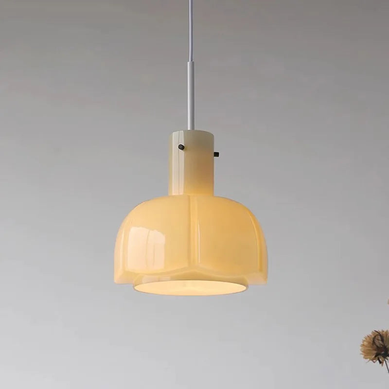 suspension en verre nordique avec motif de bourgeon de fleur - vue 4 sur 14
