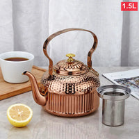 Théière inox motif martelé avec filtre 1 8l