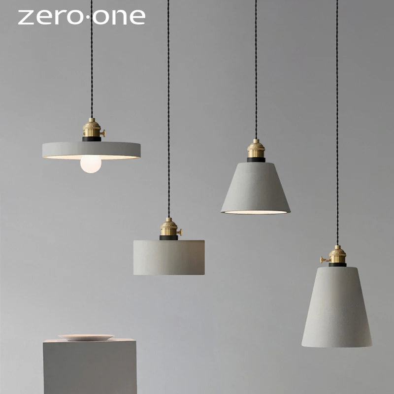 Luminaires suspendus LED en ciment nordique - vue 4 sur 10