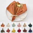 Serviette de table coton lavé vintage bord dentelle