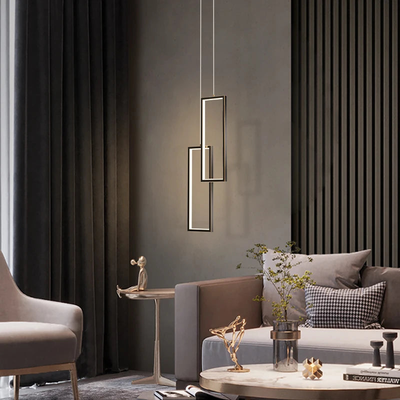 lustre moderne en cuivre avec éclairage LED design élégant - vue 5 sur 24