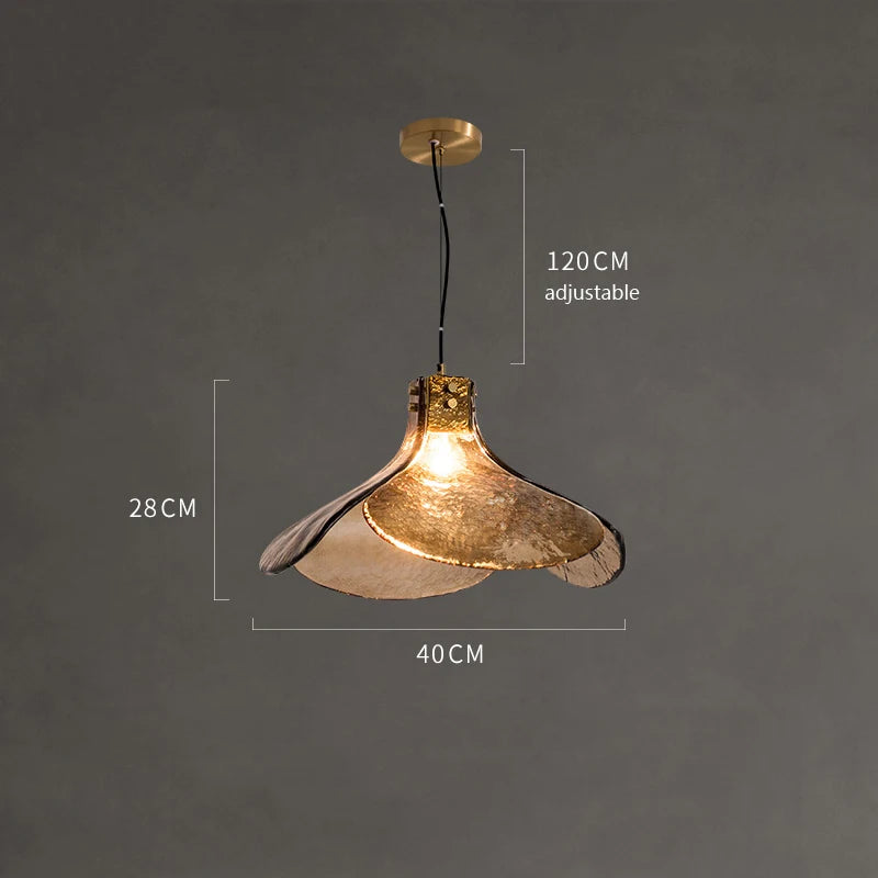 Rétro LED Verre Suspension Lumière Pétale Forme Fleur Plafond Lustre Chambre Loft Maison Lumière Restaurant Bar Chambre Café Livre - vue 5 sur 8