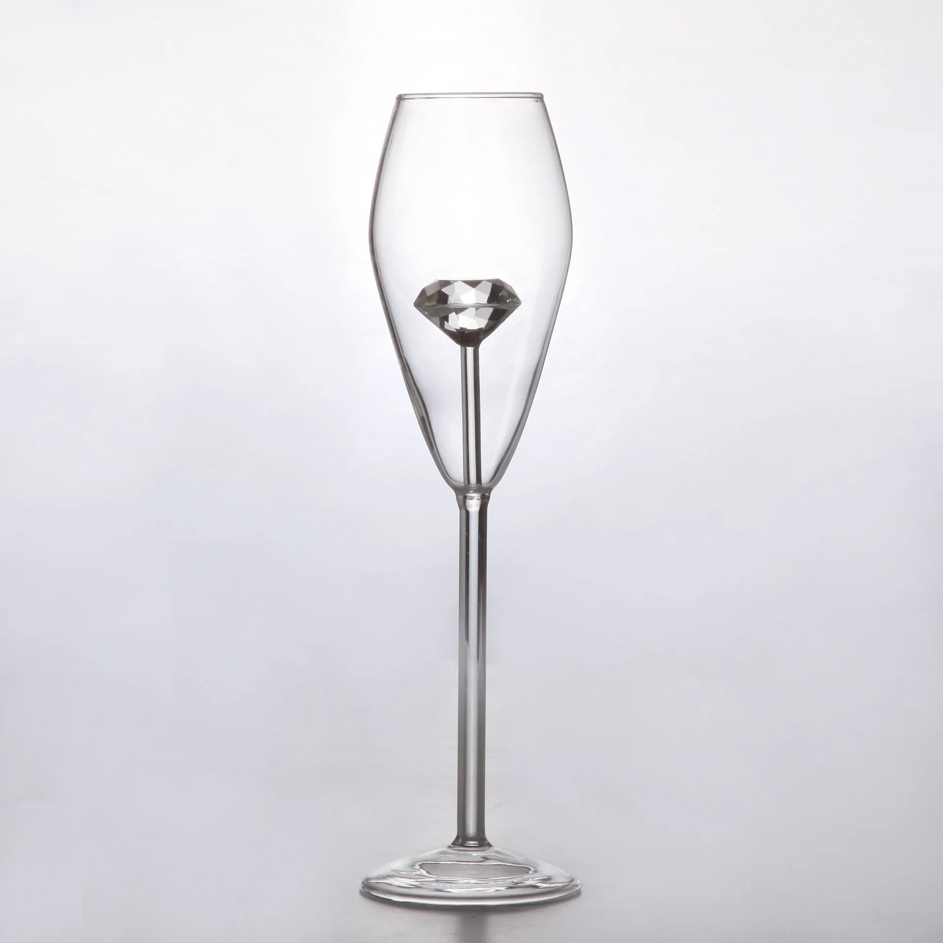 Verre vin champagne design diamant double paroi élégant