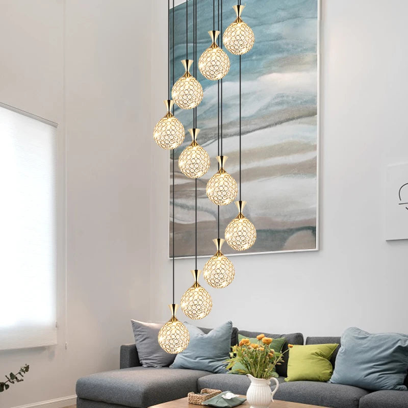 suspension moderne en cristal pour intérieur élégant - vue 4 sur 6