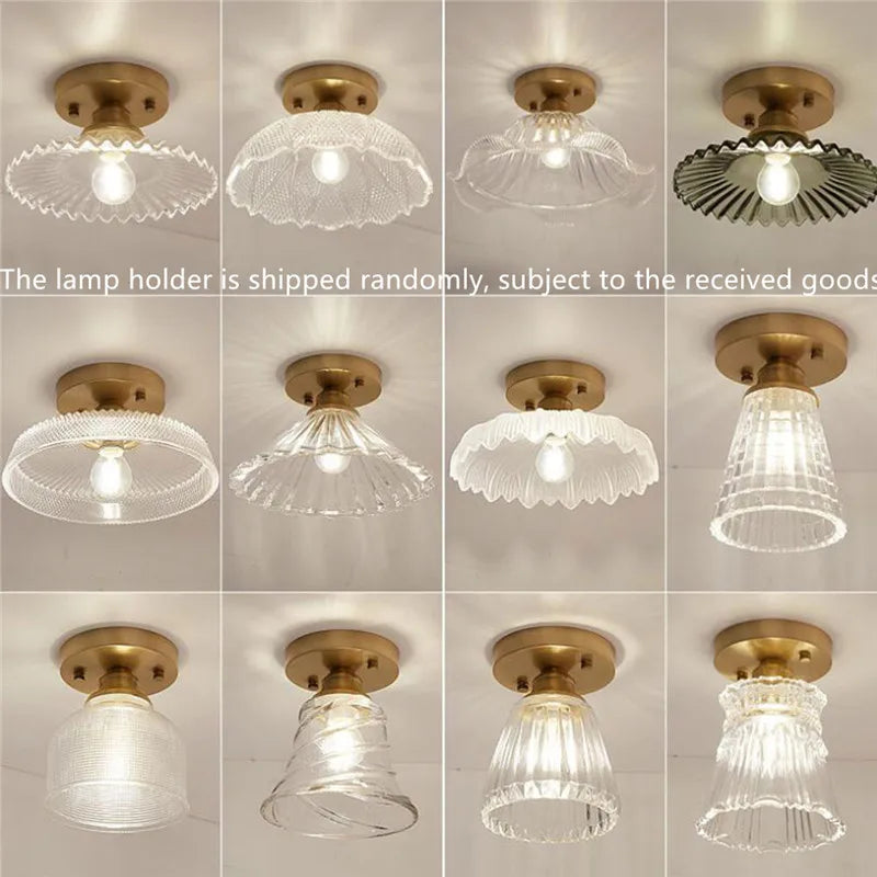 plafonnier led nordique vintage en verre pour intérieur moderne - vue 3 sur 18