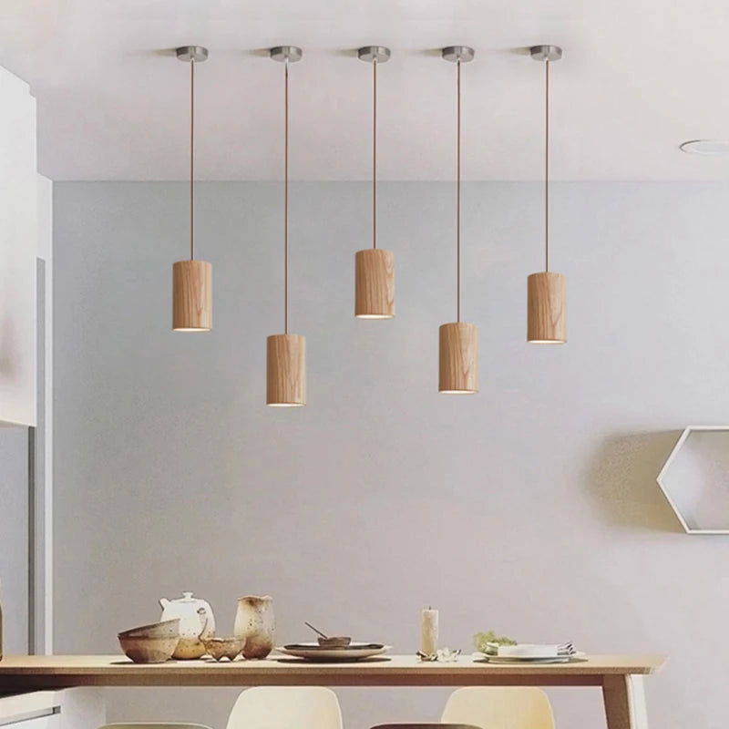 lampe suspendue nordique en bois luminaire décoratif d'intérieur