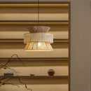 Suspension Sabi Wabi style chinois en rotin cannage