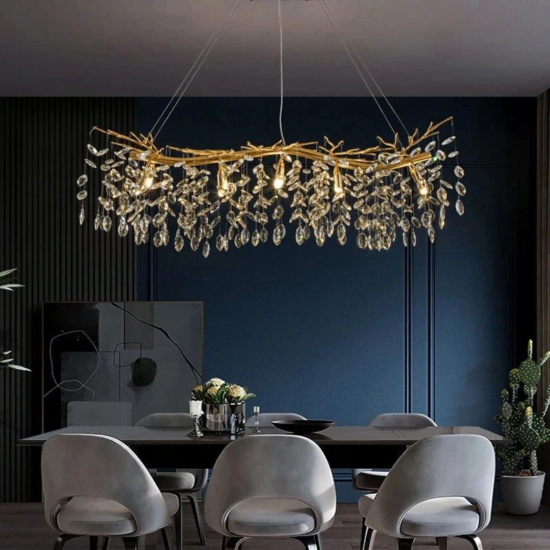 lustre en cristal de luxe pour décoration intérieure élégante - vue 5 sur 10