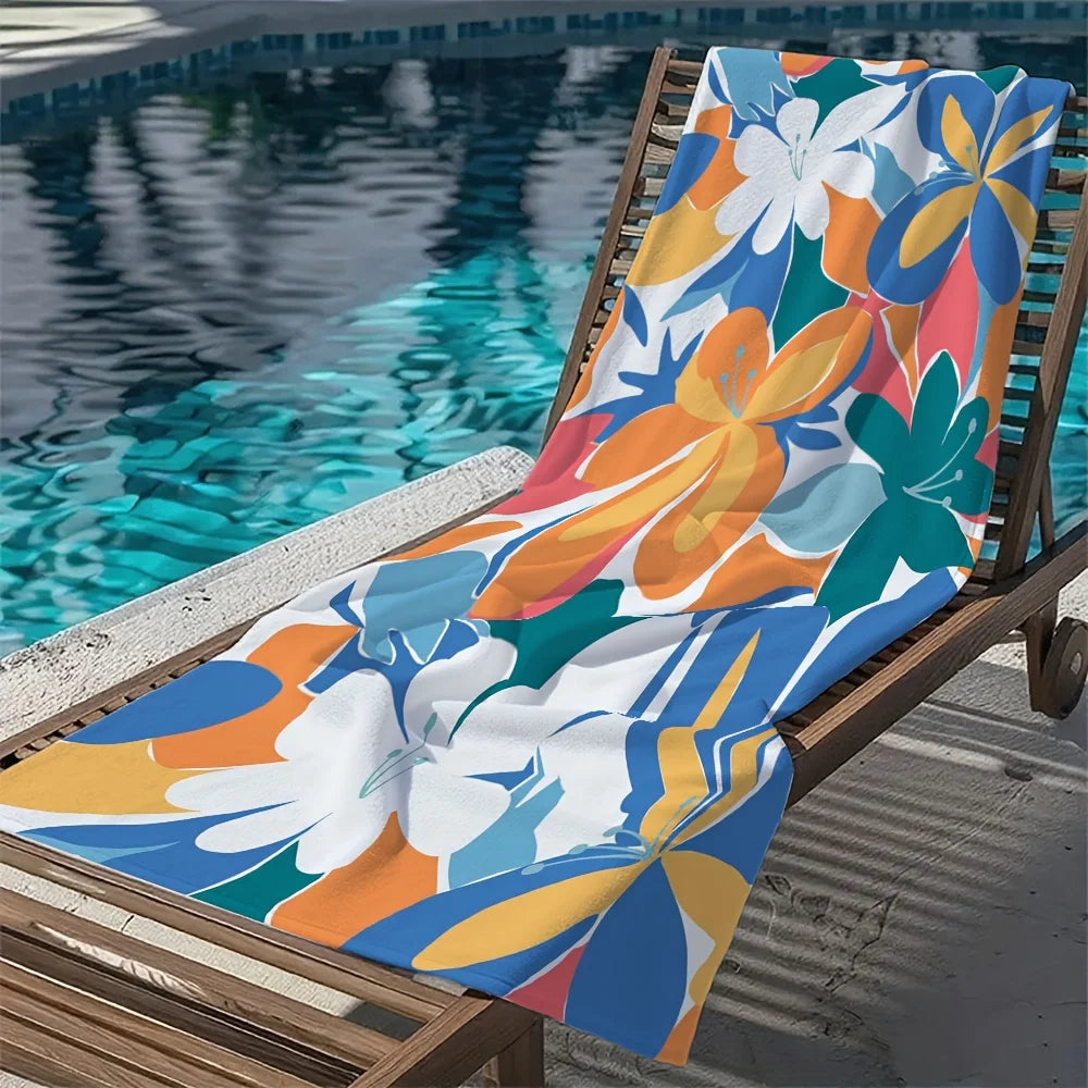 serviette de plage microfibre motifs floraux séchage rapide