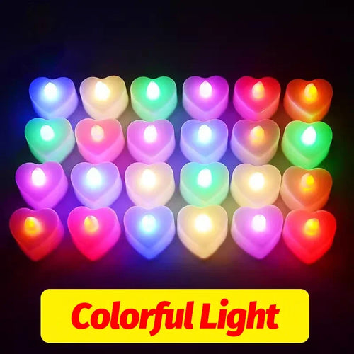 bougies led sans flamme décoration fête mariage noël en forme de cœur