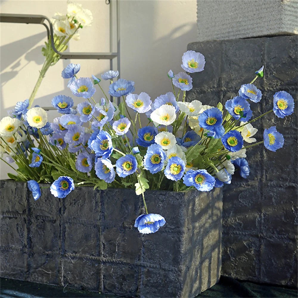 fleurs artificielles coquelicots en soie pour décorations et bouquets