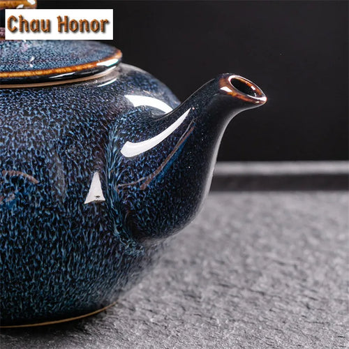 Théière temmoku rétro céramique grande capacité 800 ml