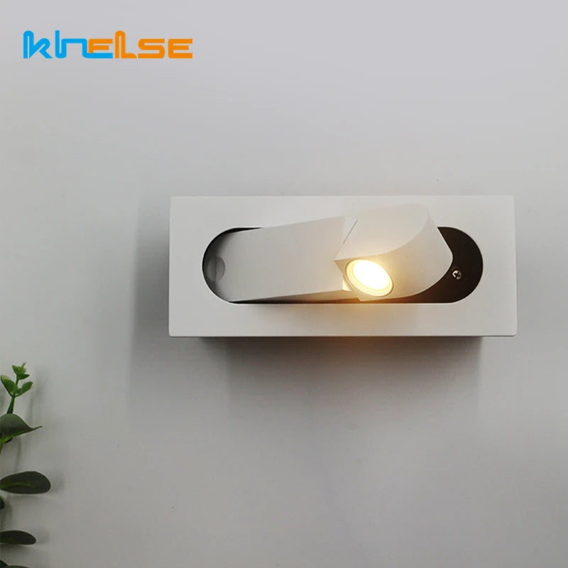 3W Embedded LED Wall Lamp 350 Rotation Adjustable Bedside Hotel Headboard Reading Light Bedroom Foldable Decor Sconce AC85-265V - vue 3 sur 13