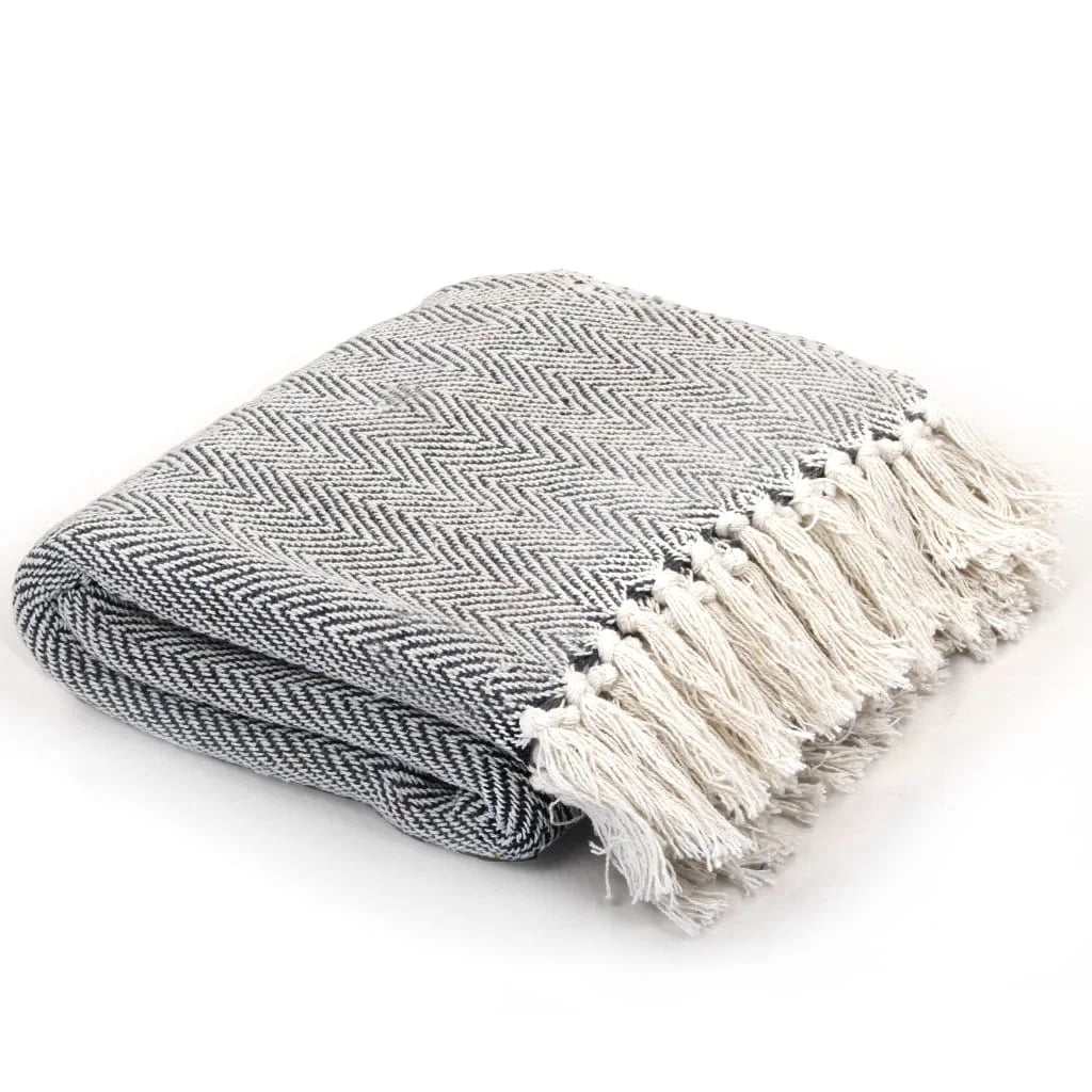 Plaid coton chevrons doux confortable pour salon chambre - vue 14 sur 17