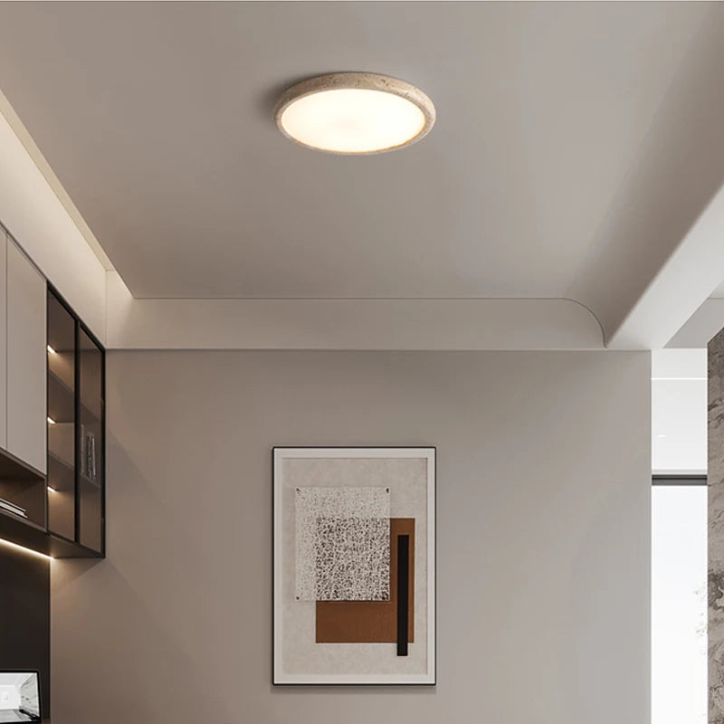 Plafonnier Led en travertin jaune - vue 4 sur 6