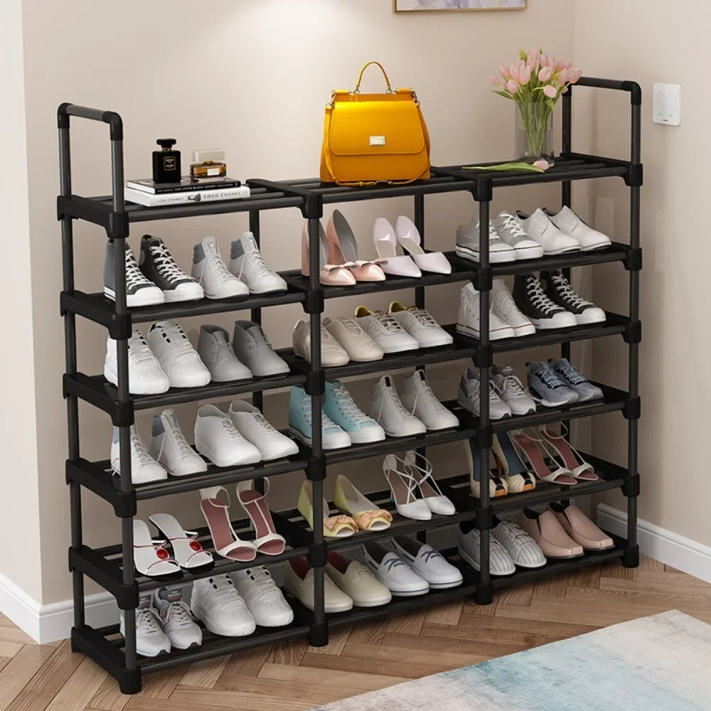 étagère à chaussures multicouche gain de place en métal - vue 5 sur 11