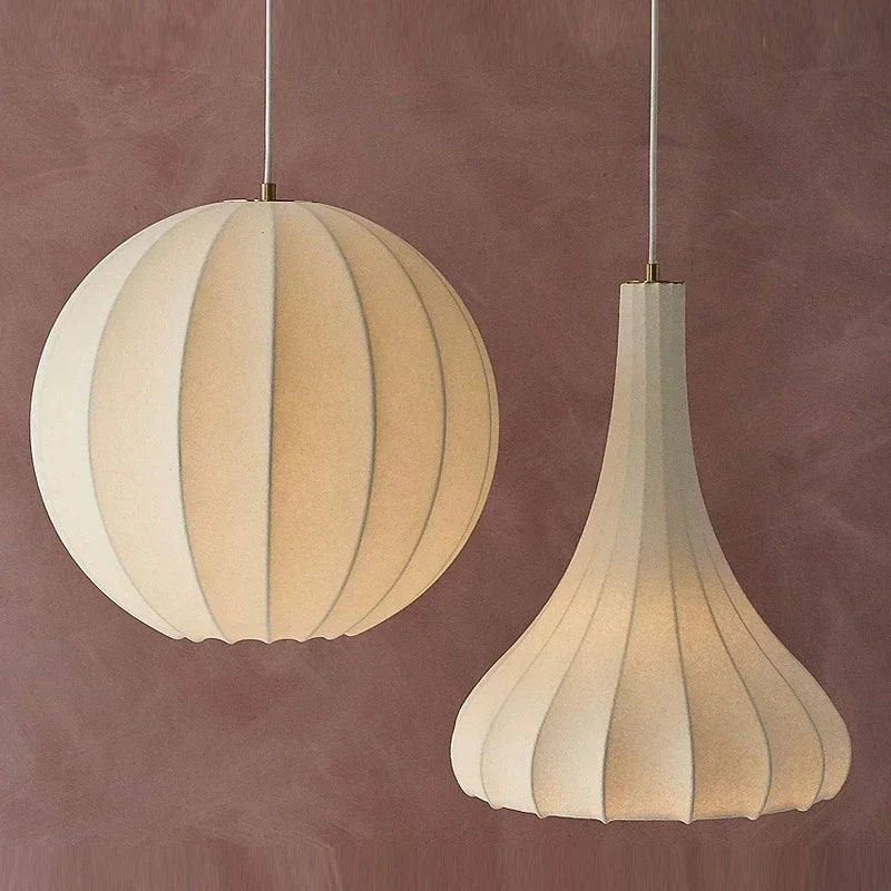 Nordique Wabi Sabi suspension LED lumières pour salon minimaliste en soie lustre Bar salle à manger chambre Loft suspension luminaire