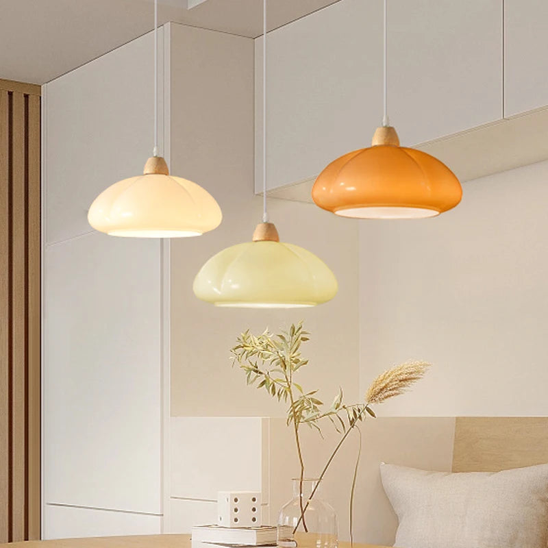 lampe suspendue en verre nordique décorative en forme de citrouille