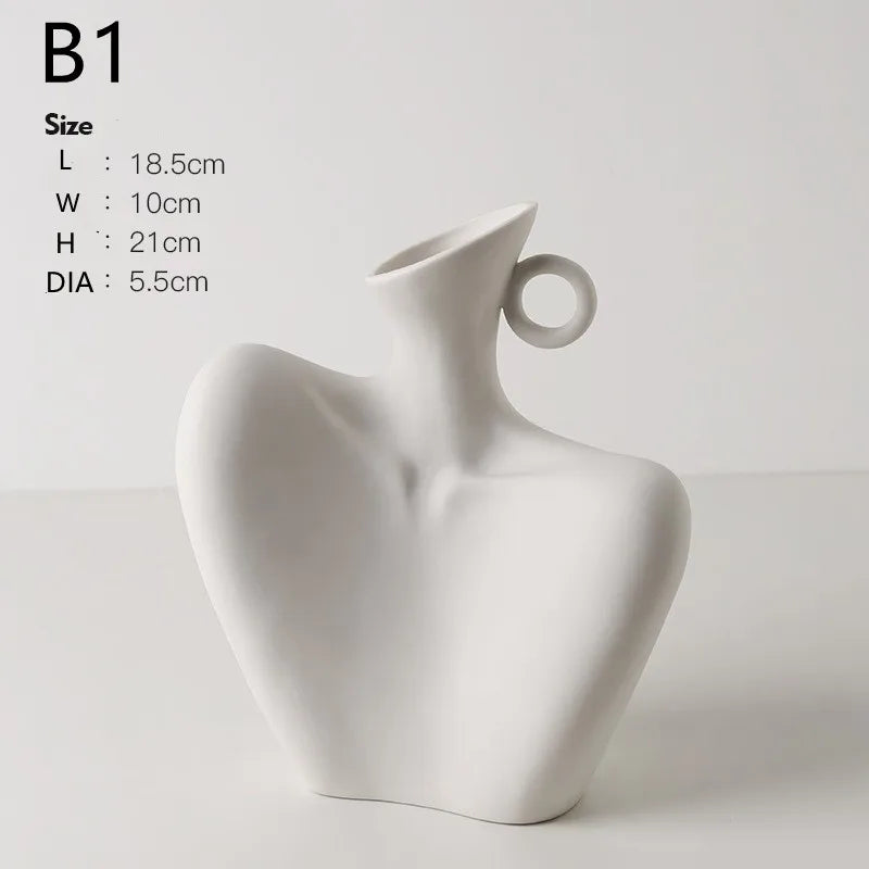 vase humain créatif en céramique pour décoration moderne - vue 5 sur 10