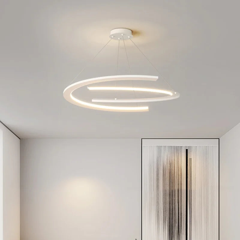 Lustre moderne simple design nordique anneau restaurant - vue 7 sur 12