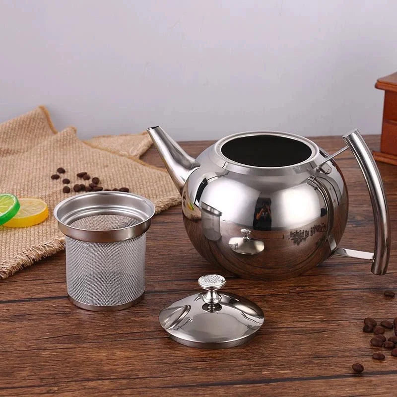 Théière inox épais avec filtre infuseur 1 2l - vue 2 sur 7