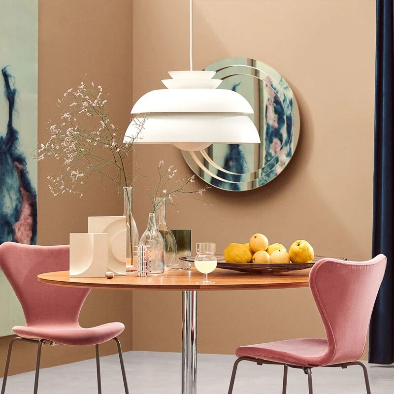 Lampe suspension nordique blanche simple - vue 5 sur 7