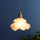 suspension rétro à pétales en laiton et verre pour décoration intérieure