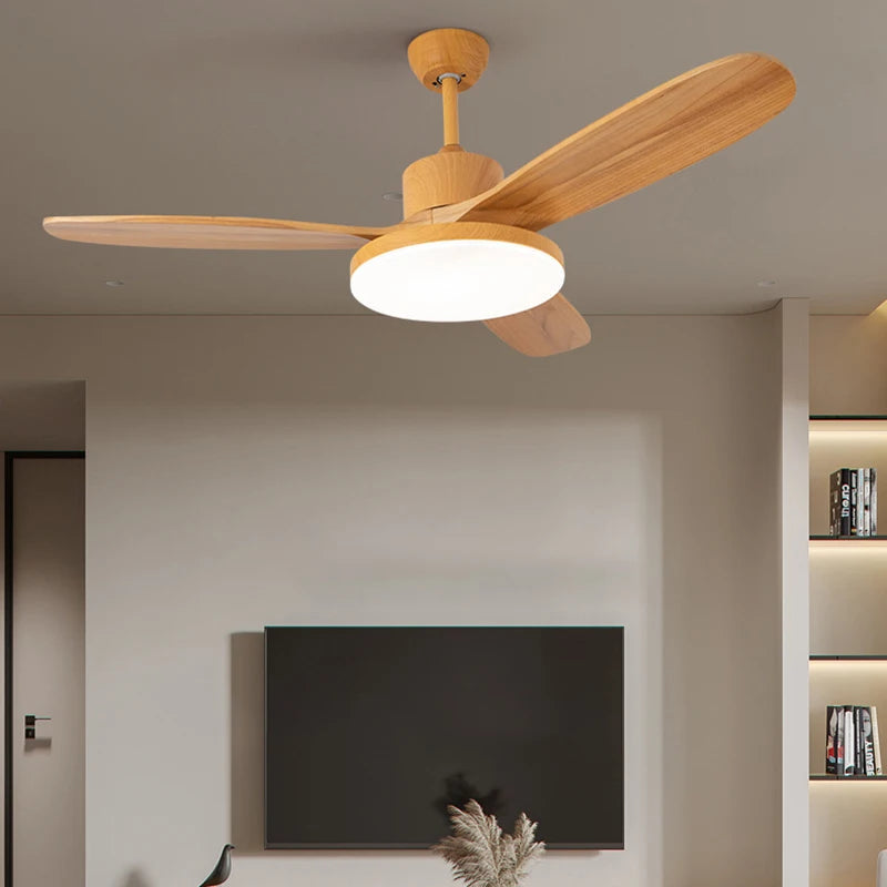 ventilateur de plafond moderne avec lumière télécommande et led modifiable - vue 3 sur 12