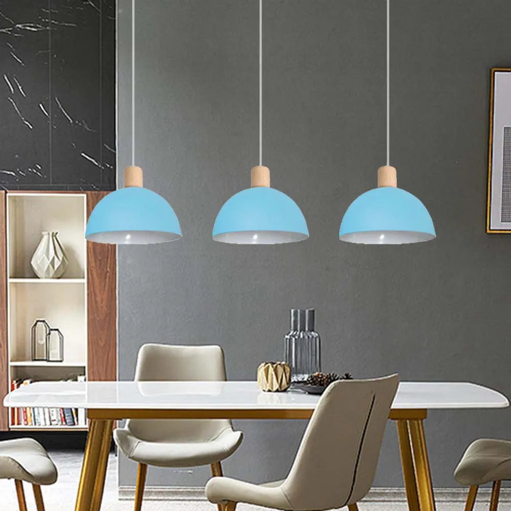 lustre nordique led en bois pour décoration maison - vue 7 sur 13