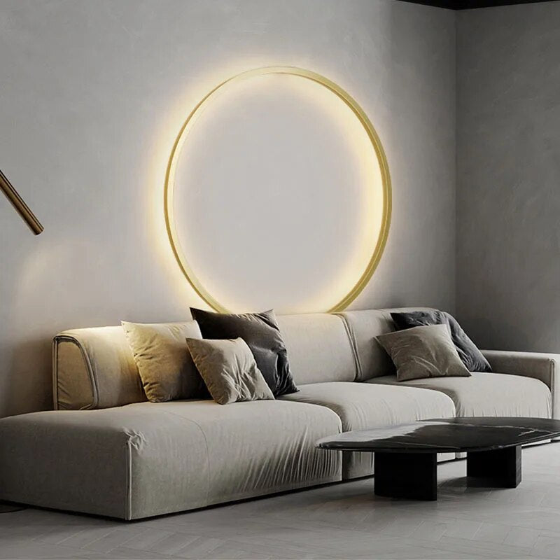 applique murale led lumières intérieur cercle fond décoration - vue 5 sur 23
