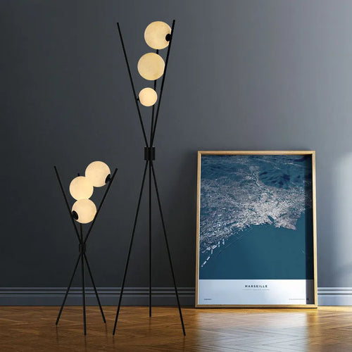 Lune Lampadaire Designer LED 3D Boule Salon Canapé Chambre Art Décoration Station Lampe Nordique Trépied Luminaires D'intérieur