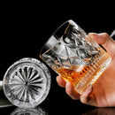 Verres cristal facettés whisky bière vin élégants