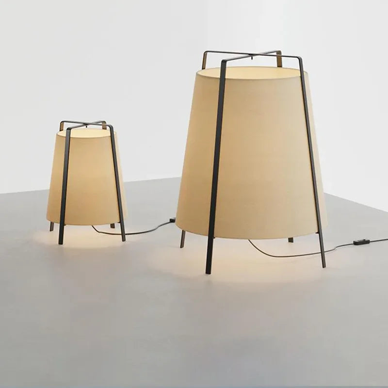 lampadaire japonais en tissu rétro pour décoration intérieure - vue 3 sur 8