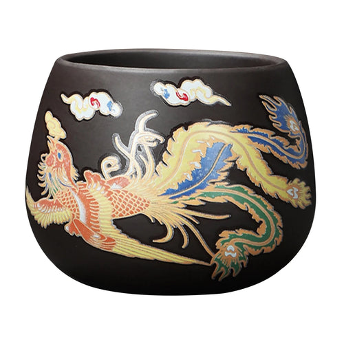 theiere argile dragons phenix gongfu artisanale changeante