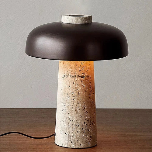 lampe à poser champignon en pierre naturelle design scandinave