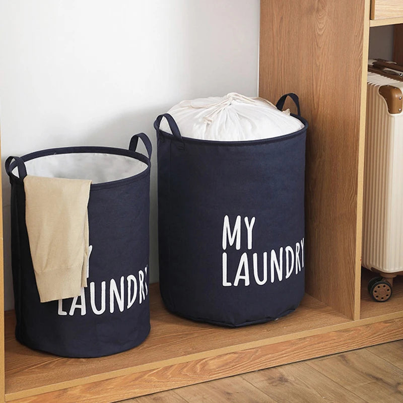 panier à linge pliable en lin et coton imperméable grande capacité - vue 5 sur 8