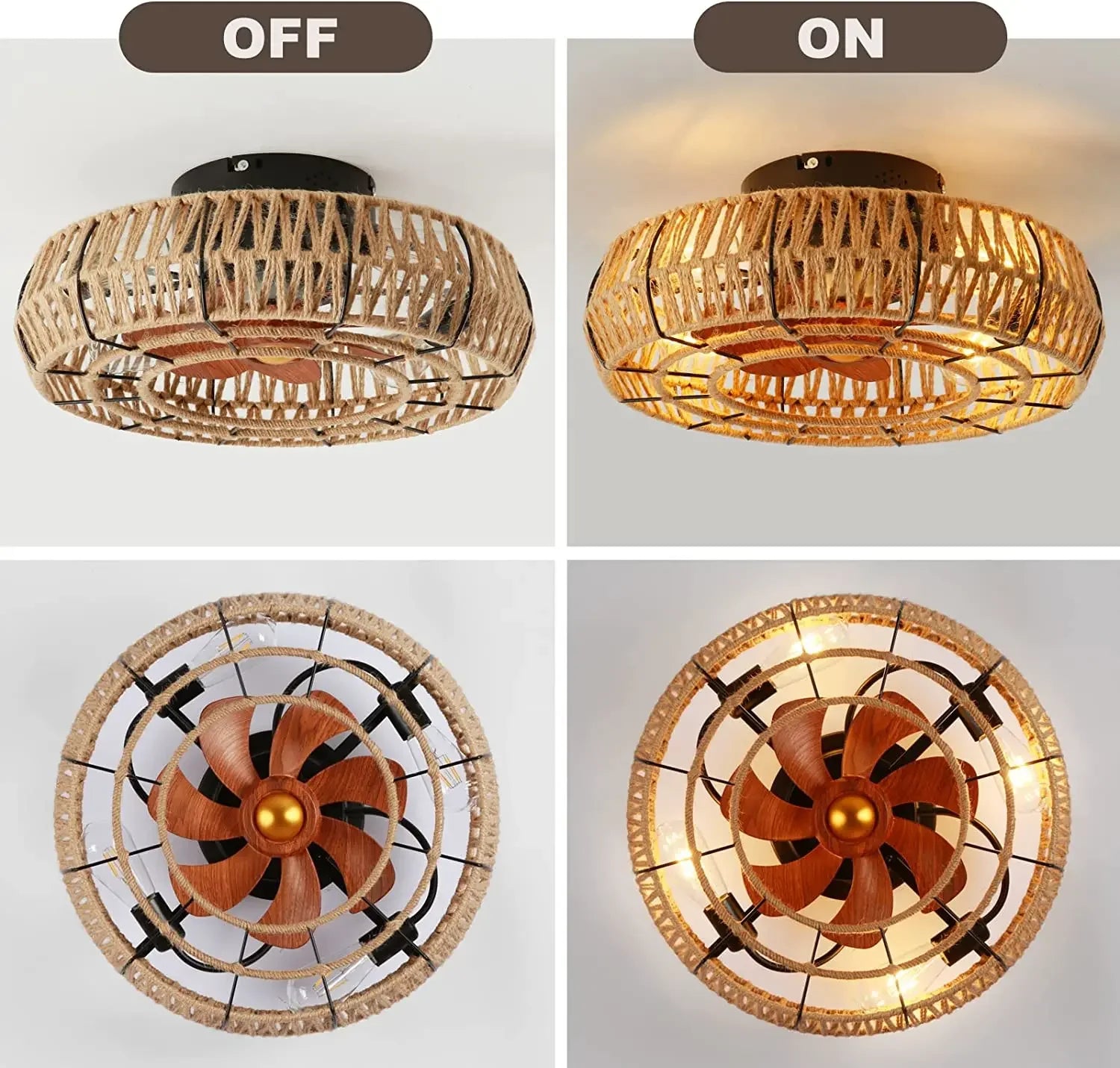 plafonnier industriel avec lumière et télécommande rétro - vue 4 sur 7