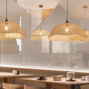 Rétro bambou tissage osier rotin suspension lumières à la main bambou lampe Restaurant salon chambre décor suspension
