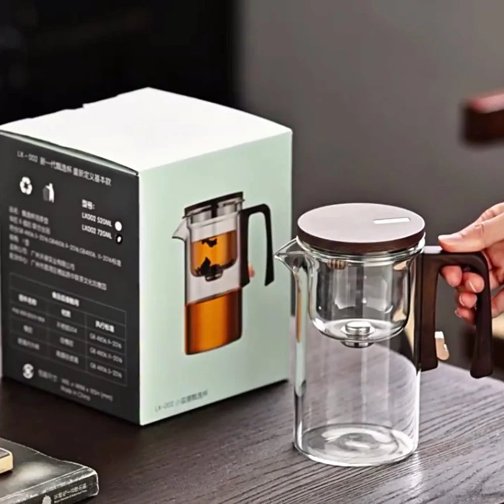 Théière en verre avec infuseur filtre magnétique