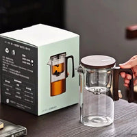 Théière en verre avec infuseur filtre magnétique