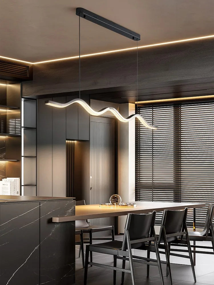lustre de restaurant moderne minimaliste led luxueux - vue 2 sur 8