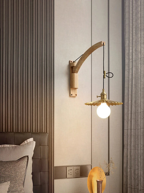 applique murale en bois massif style pêche pour intérieur