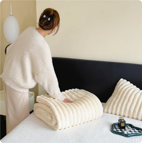 Plaid épais doux en corail pour canapé chambre