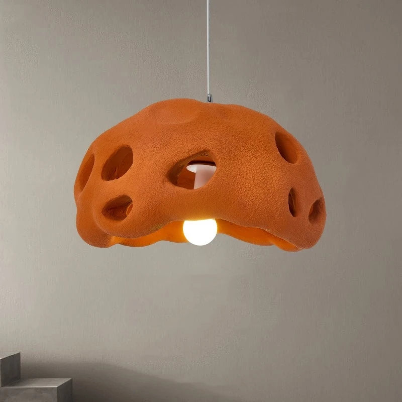 lustre design wabi sabi led suspension nordique irrégulière - vue 2 sur 20