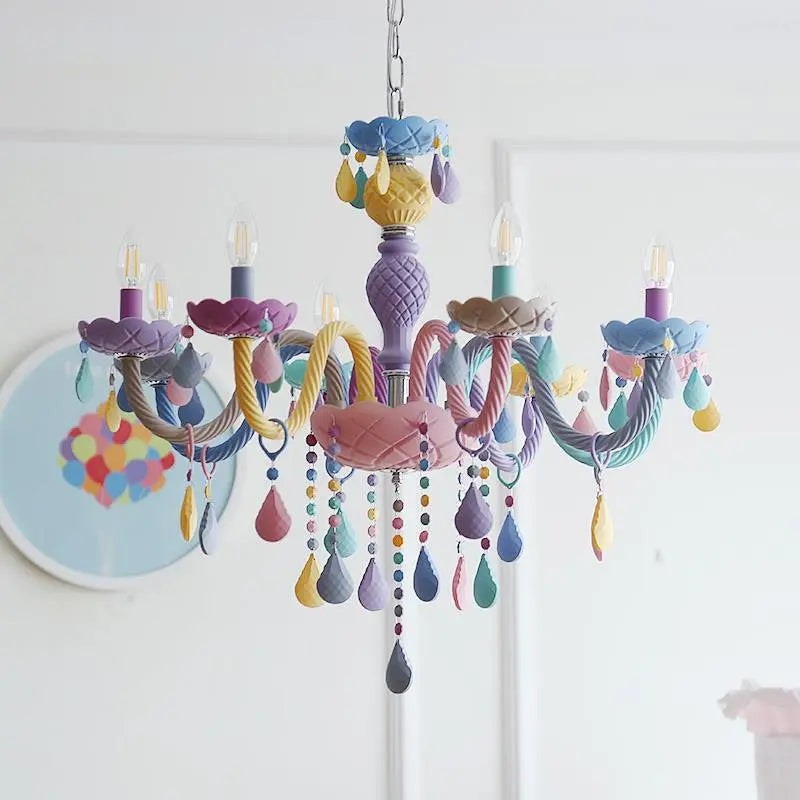 lustre cristal bougie deco intérieur led suspendue