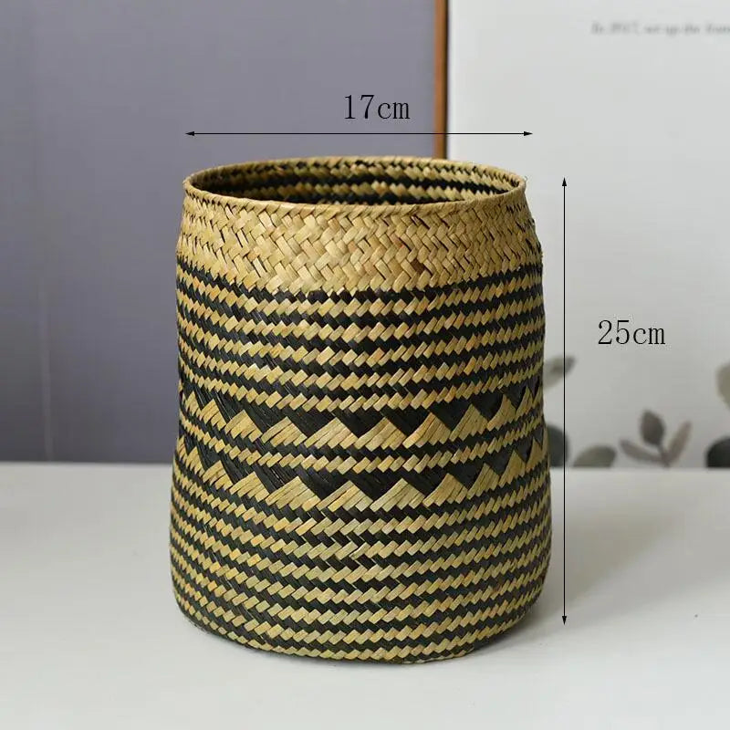 panier tissé à la main pour fleurs et plantes décoratives - vue 9 sur 10