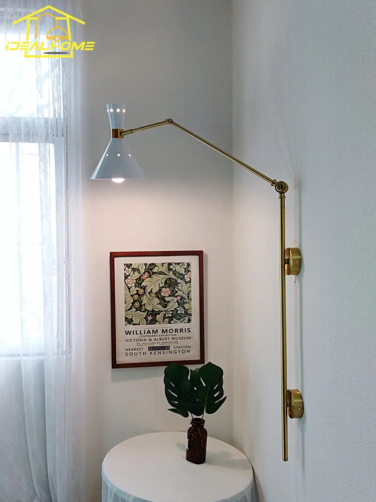applique murale de luxe pivotante en laiton design industriel lumineux - vue 4 sur 8