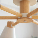 Lustre LED de bois massif nordique
