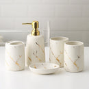 ensemble décoratif en céramique pour salle de bain avec accessoires